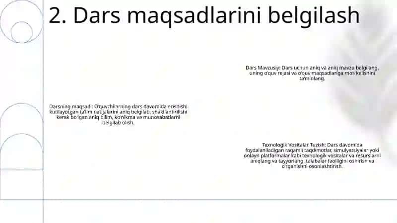 Dars Mavzusi Va Texnologik Vositalar Tuzish 3