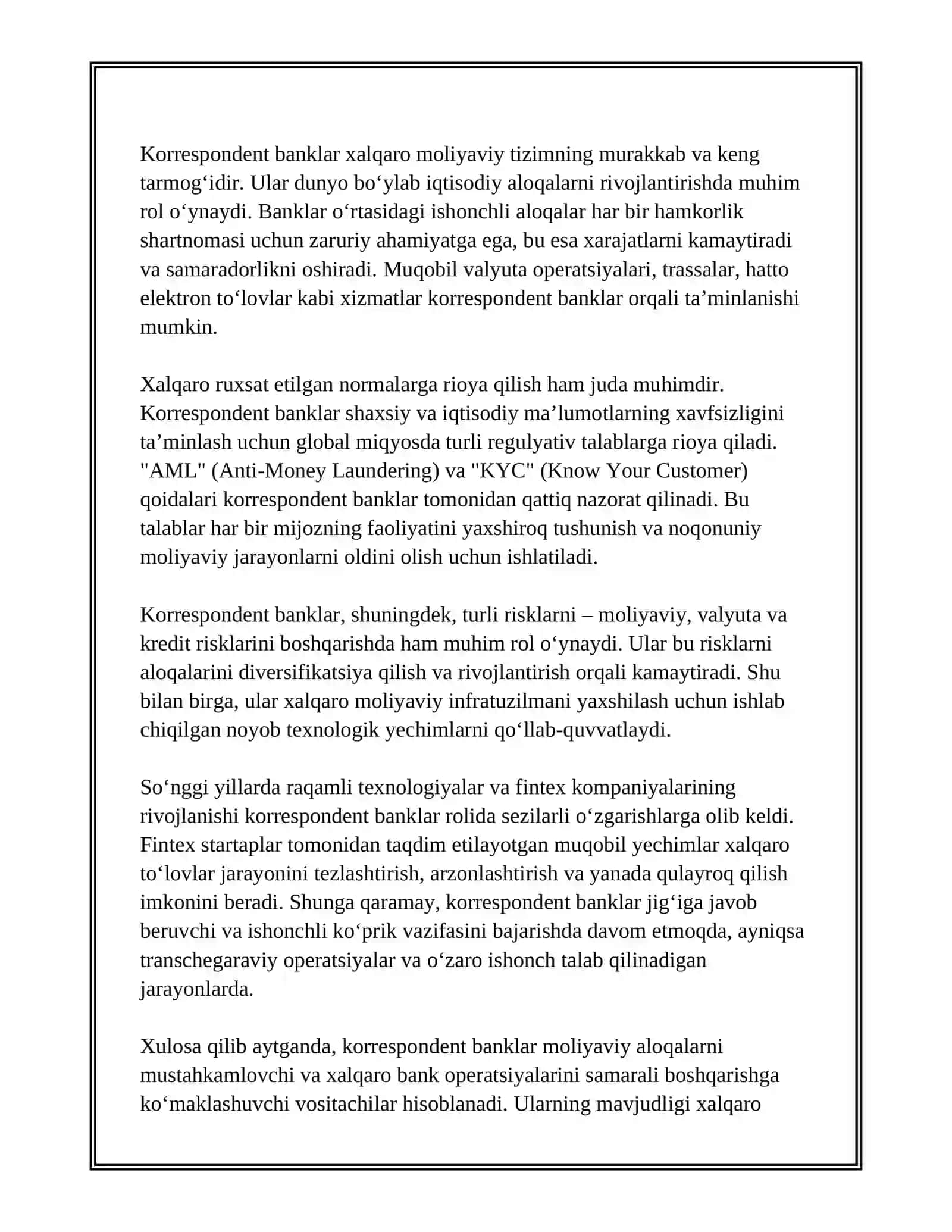 XALQARO BANK AMALIYOTLARI 3