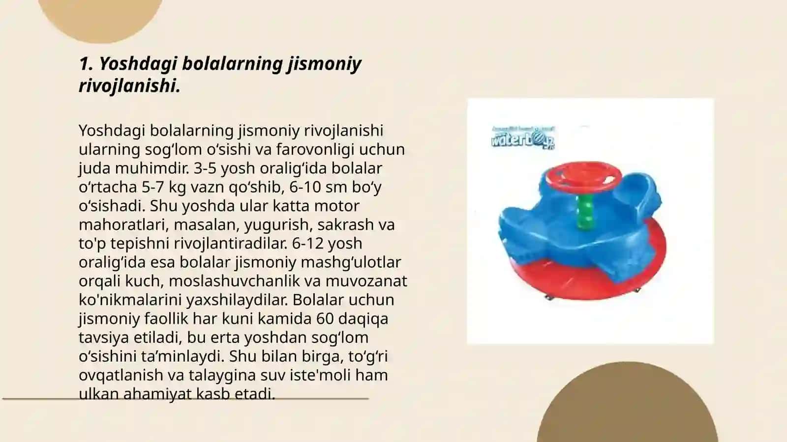 ILK YOSHDAGI BOLALARNI RIVOJLANISHINING O‘ZIGA XOS XUSUSIYATLARI VA JISMONIY RIVOJLANISH XARITASI 3