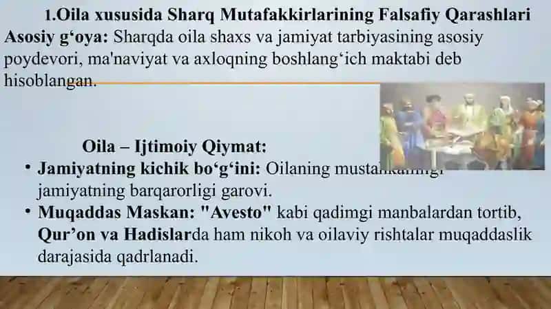 Oila va oilaviy munosabatlar haqidagi Sharq allomalarining qarashlari. 3