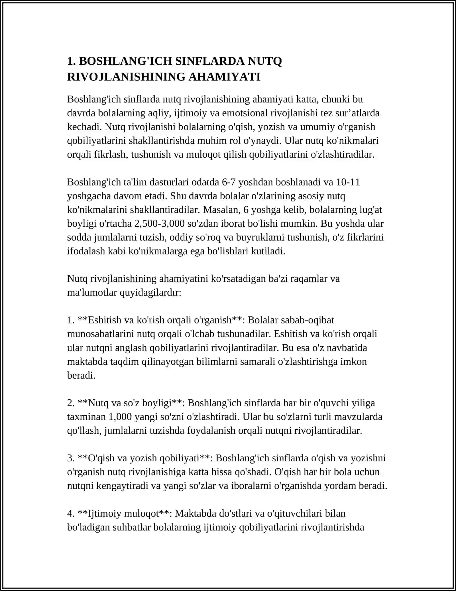BOSHLANG'ICH SINFLARDA NUTQ KOORDINATASINI O'QITISH METODIKASI 3