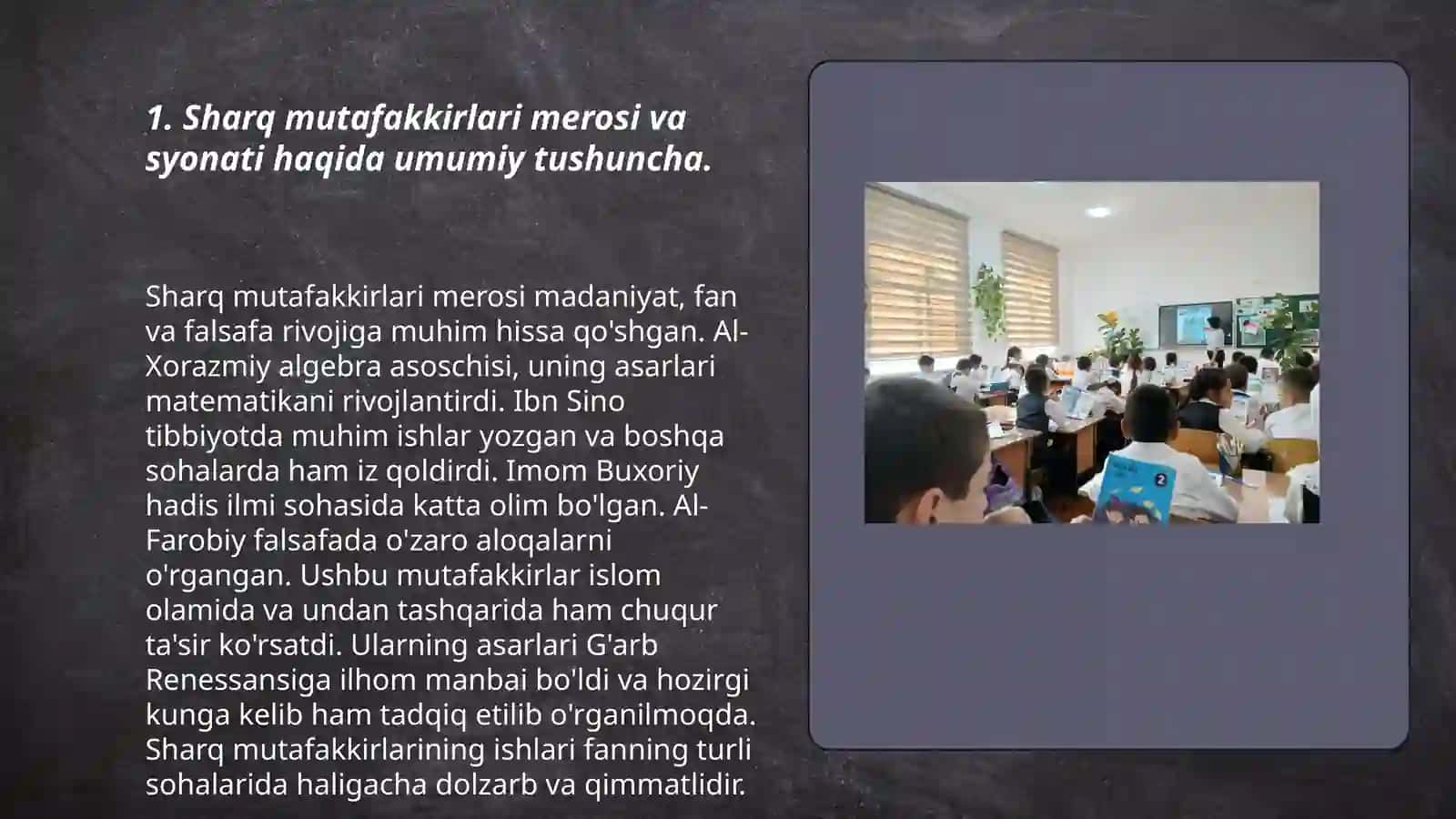 Sharq mutafakkirlari merosi va syonati haqida umumiy tushuncha 3