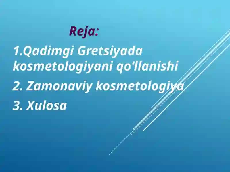 Qadimgi Gretsiyada kosmetologiyani qo'llanishi Zamonaviy kosmetologiya 3