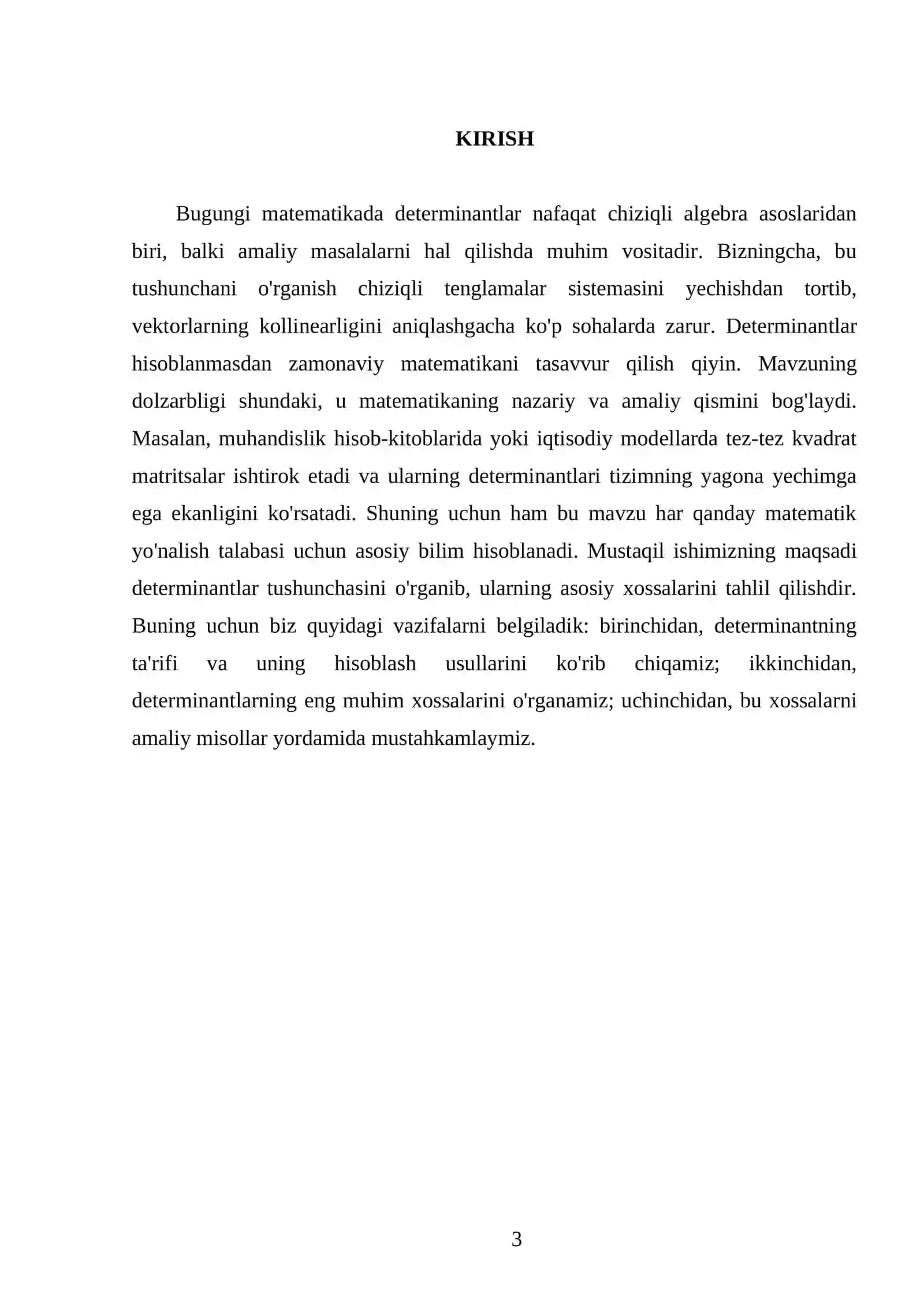Determinantlar va ularning xossalari 3
