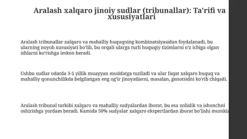 Aralash xalqaro jinoiy sudlar (tribunallar) 3