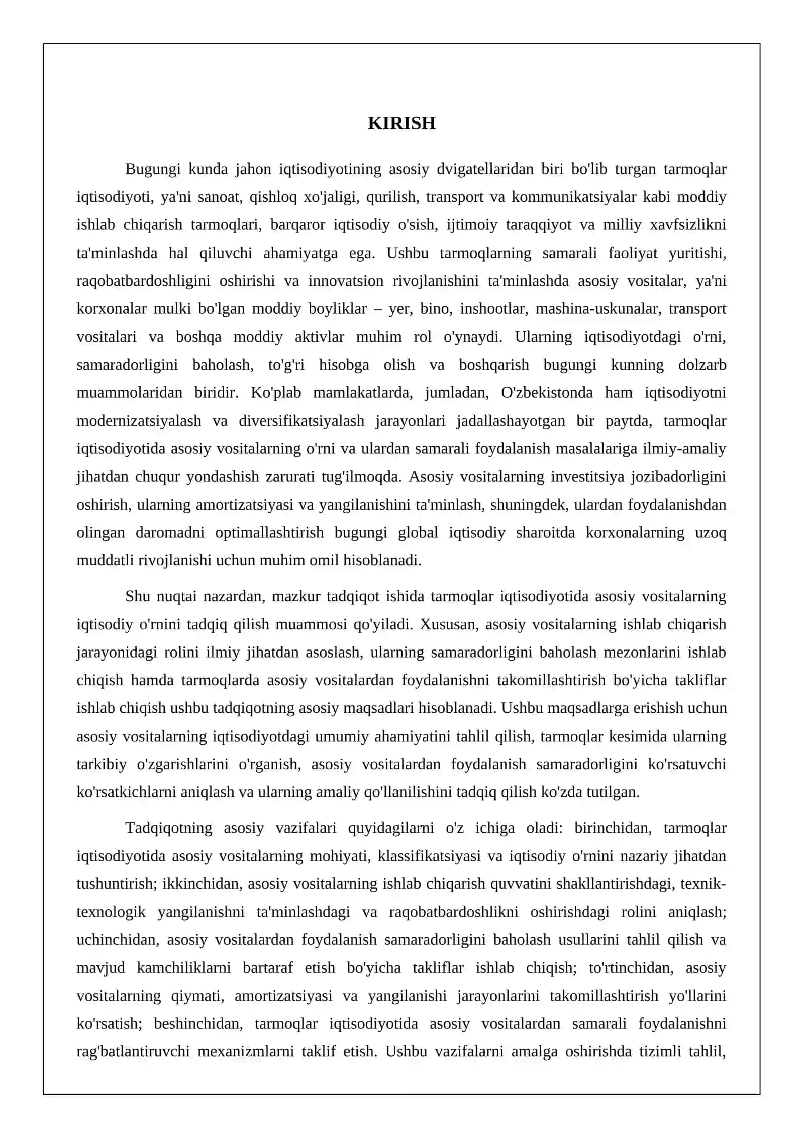 TARMOKLAR IQTISODIYOTIDA ASOSIY VOSITALARNI OʻRNI 3