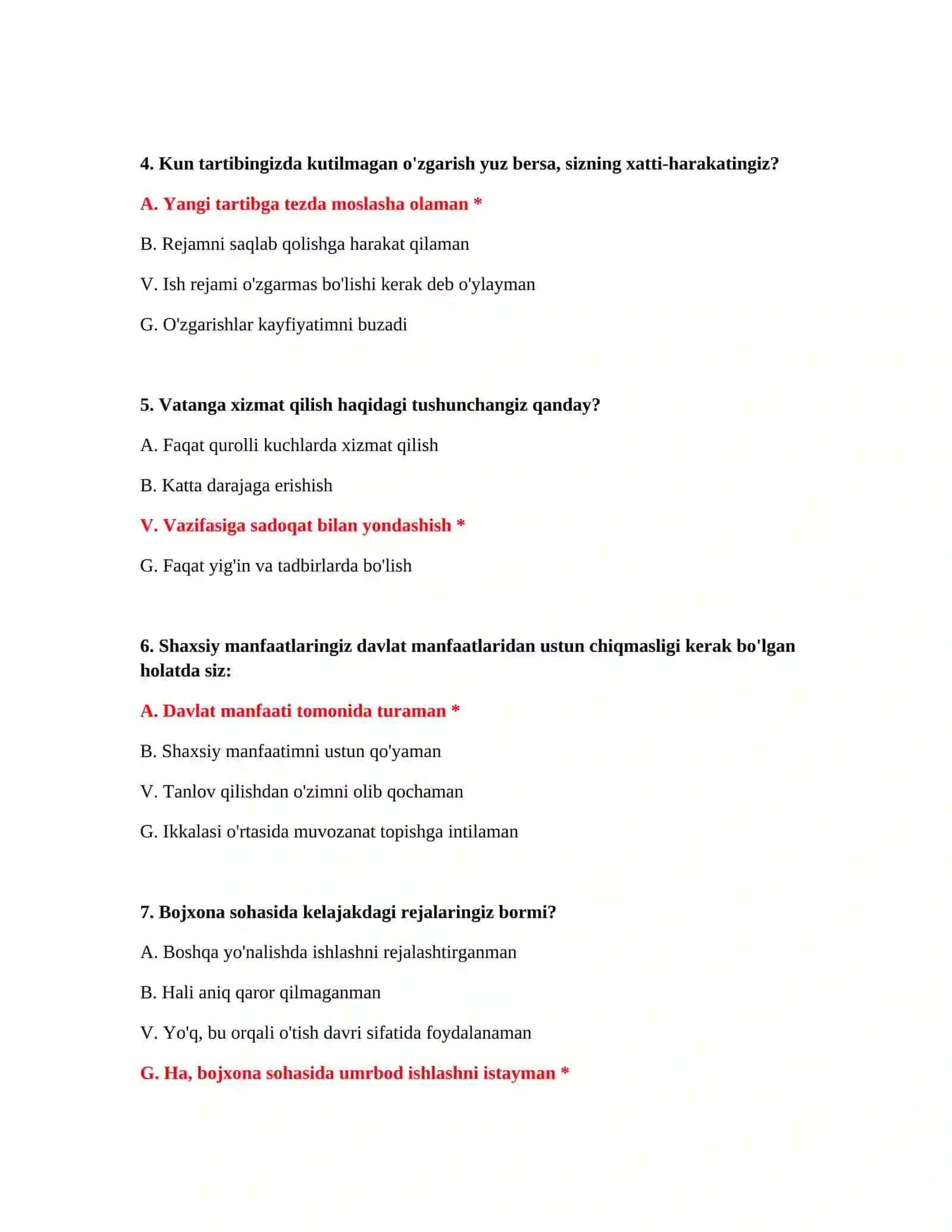 Bojxona test savollariga javoblar 3