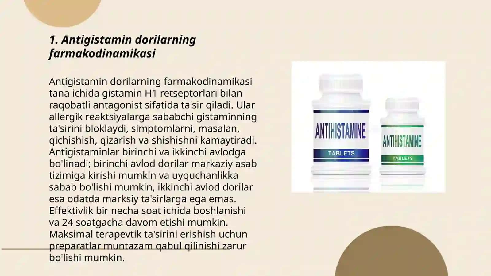 Antigistamin dori vositalarining klinik farmakologiyayasi 3