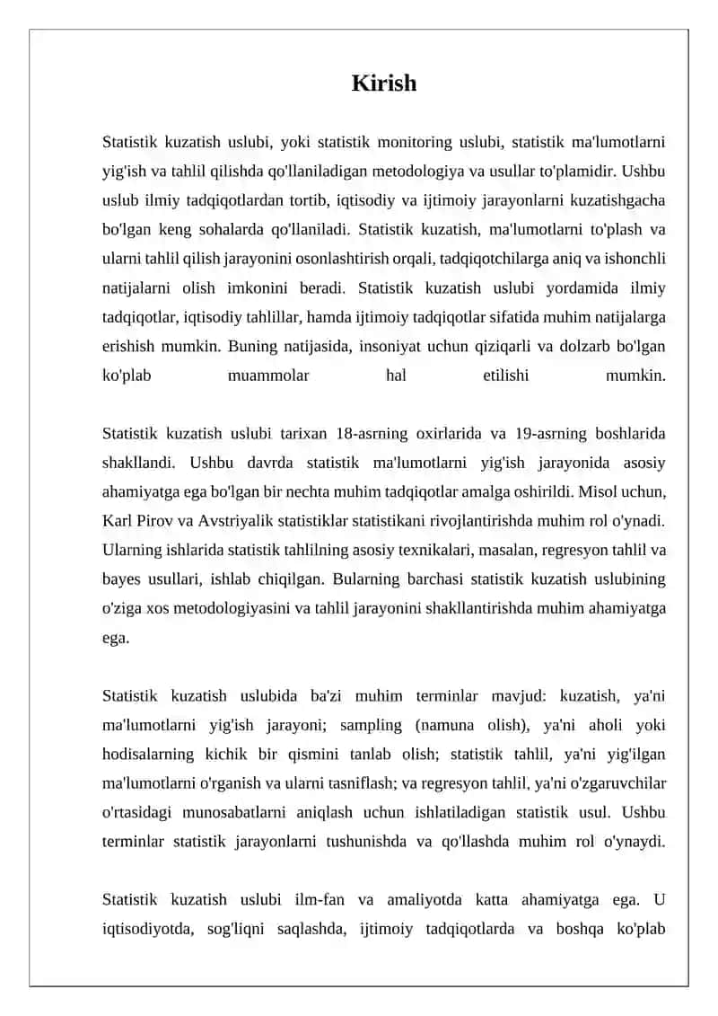 Statistik kuzatish uslubi 3