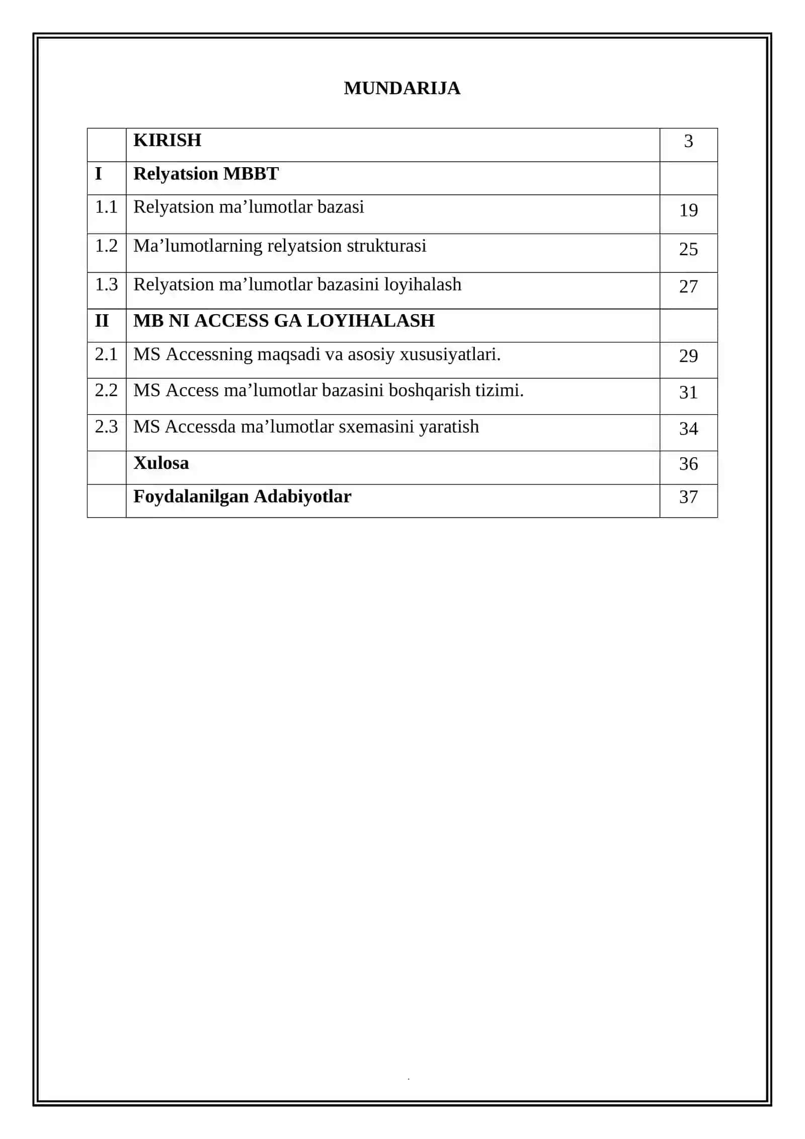 Relyatsion hamda norelyatsion ma’lumotlar bazalari bilan ishlash asoslarini о‘rganish, tahlil qilish 3