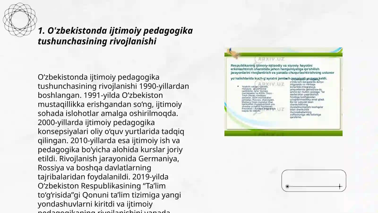 O'zbekistonda ijtimoiy pedagogikaning rivojlanish tarixi 3