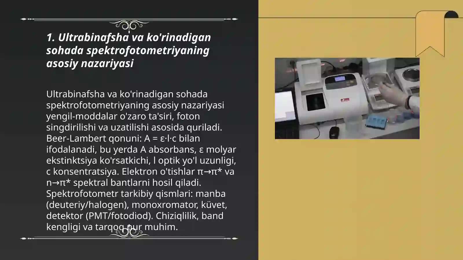 Ultrabinafsha va ko'rinadigan sohada spektrofotometriya 3