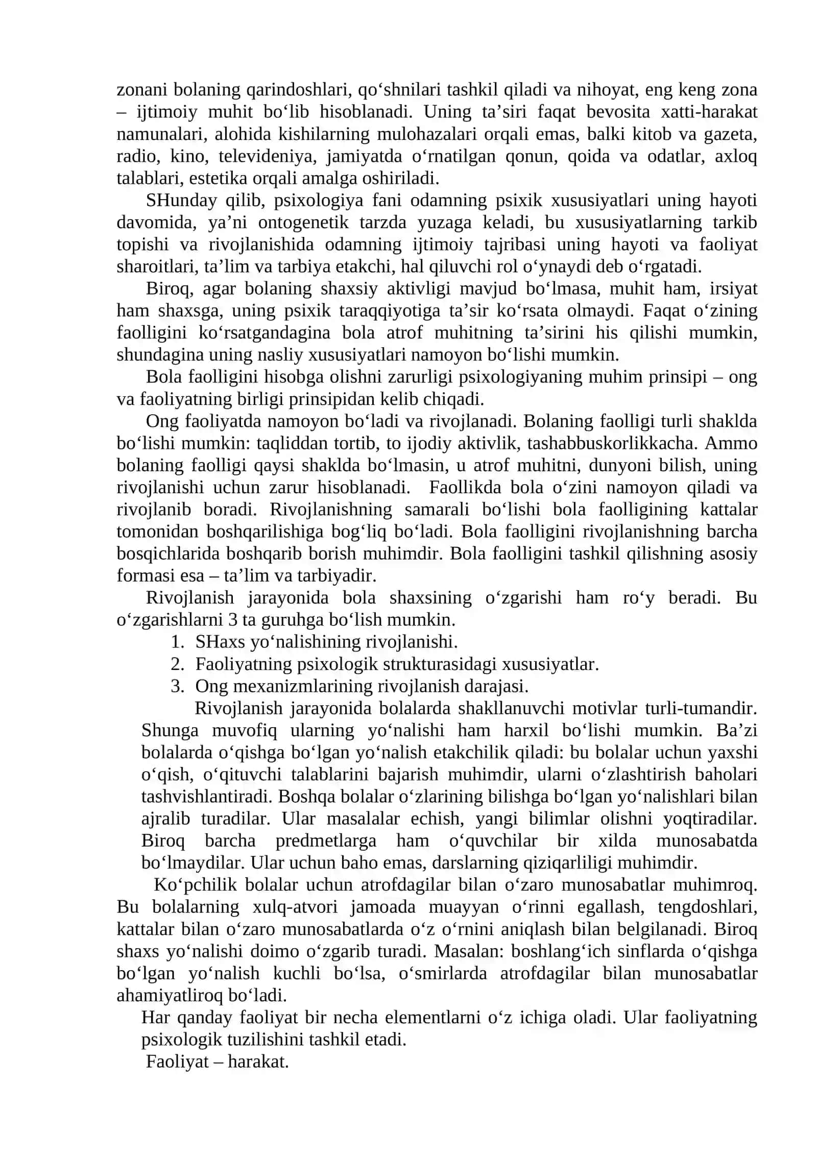 Psixik rivojlanish va uni davrlashtirish muammosi 3