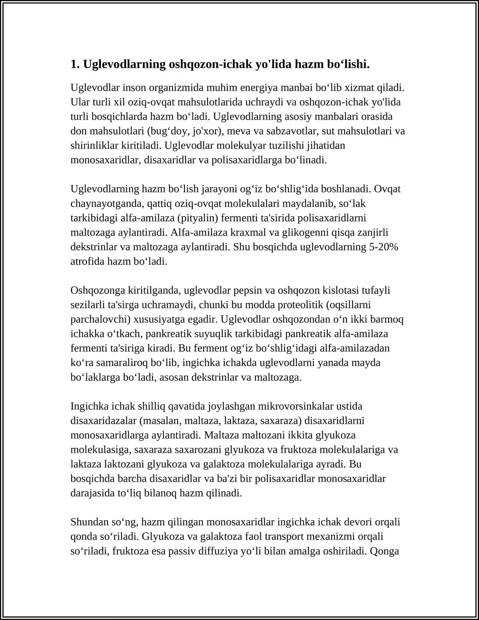 Uglevodlar Almashinuvi. Ayerob va Anayerob Parchalanishi 3