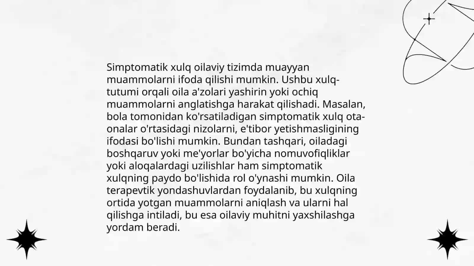 Simptomatik xulq va kommunikativ metafora oilaviy tizimni stabillashtirish usuli sifatida 3