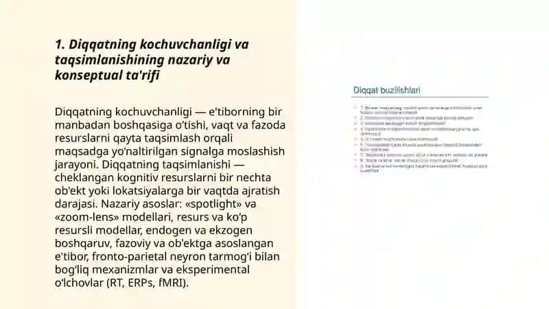Diqqatning kochuvchanligi va taqsimlanishini o'rganish 3