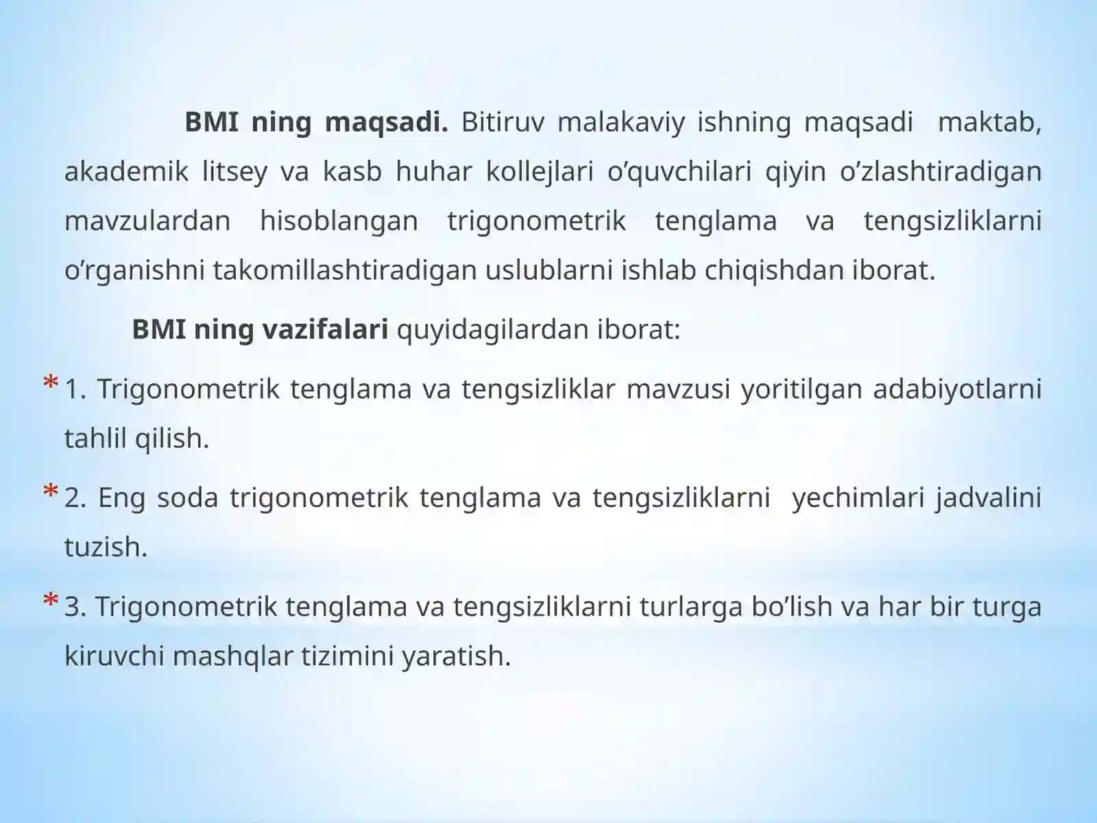 TRIGONOMETRIKTENGLAMA VA TENGSIZLIKLARNI O’RGANISHUSLUBLARI 3