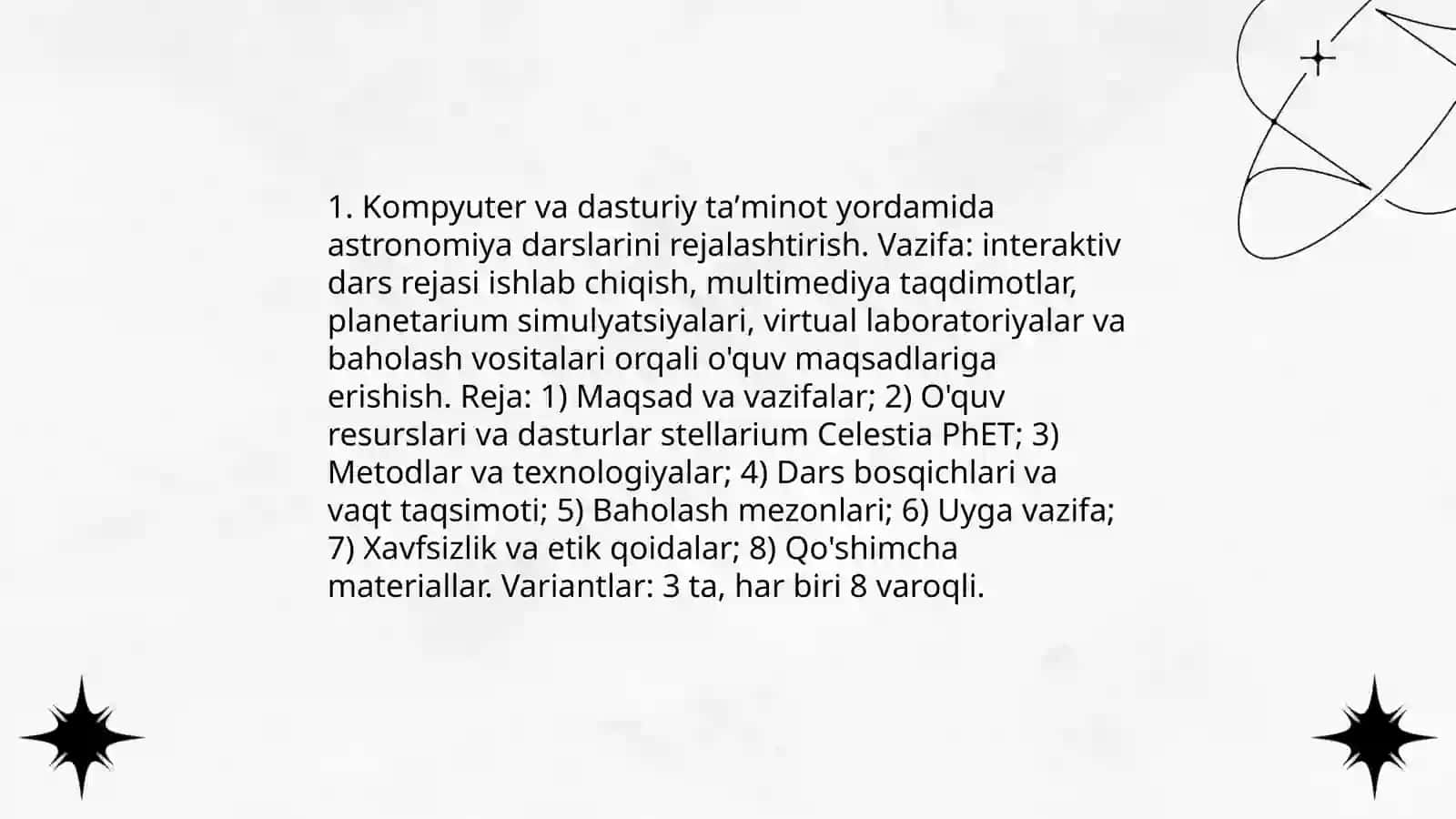 Astronomiya oʻqitishda zamonaviy kompyuter va dasturiy maxsulotlardan foydalanish usullari 3