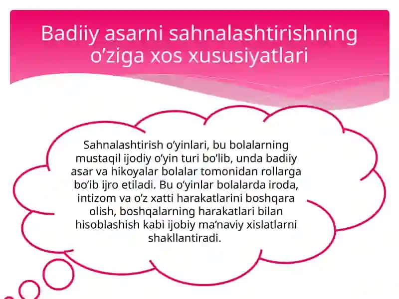 Badiiy asarni sahnalashtirish turlari va uni namoyish etish metodikasi 3