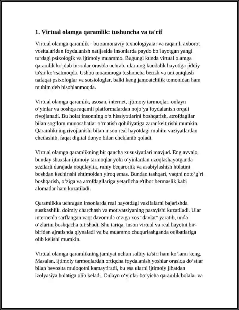 VIRTUAL OLMGA QARAMLIK VA UNING OQIBATLARI 3