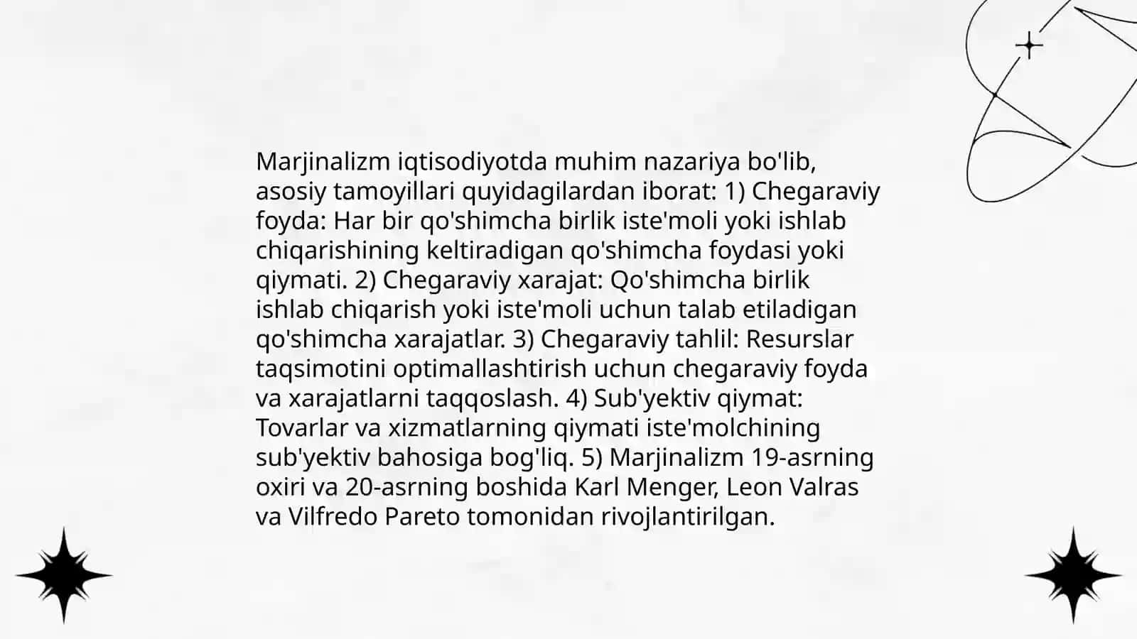 Marjinalizim va Neoklassik iqtsodiy maktablar 3