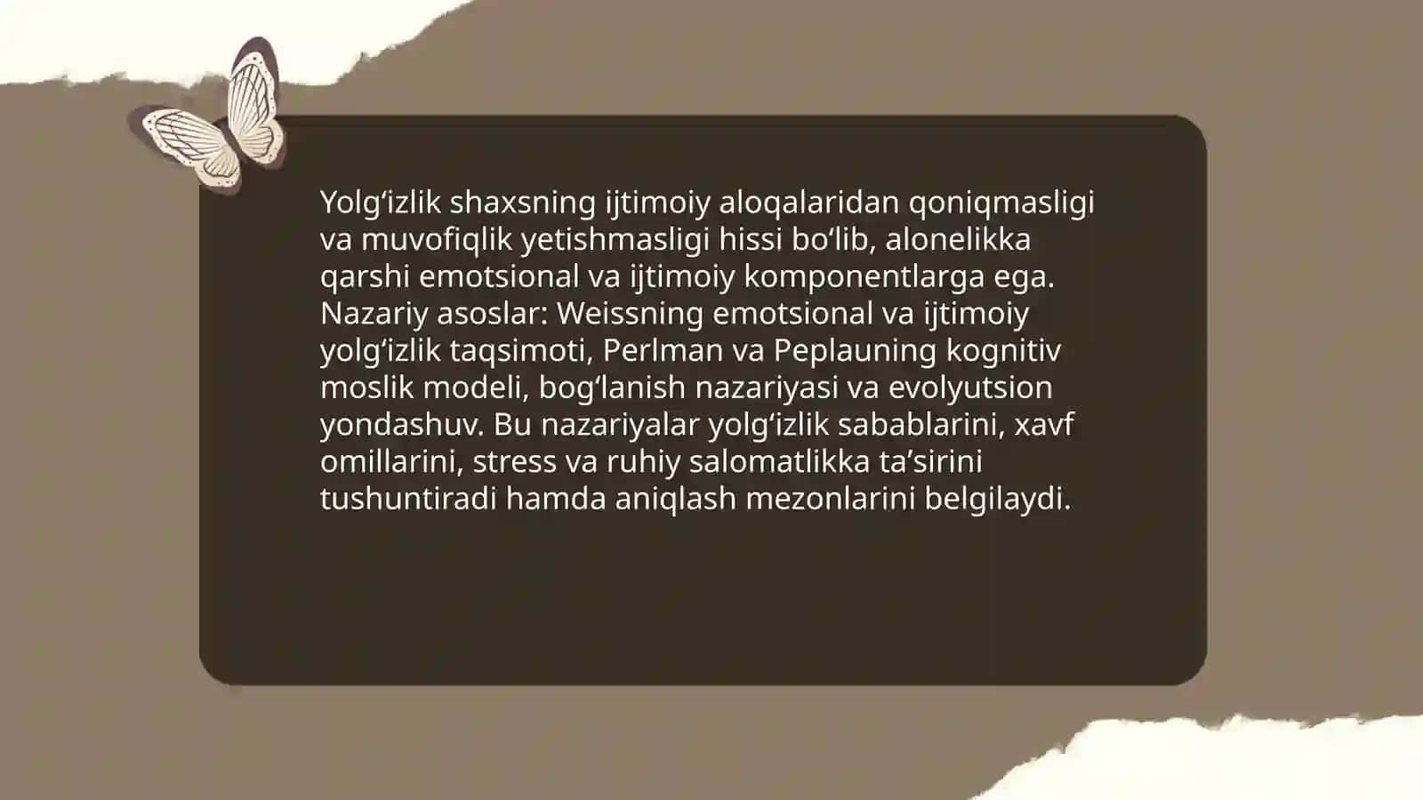 Yolgʻizlik hissini aniqlash metodikasi 3