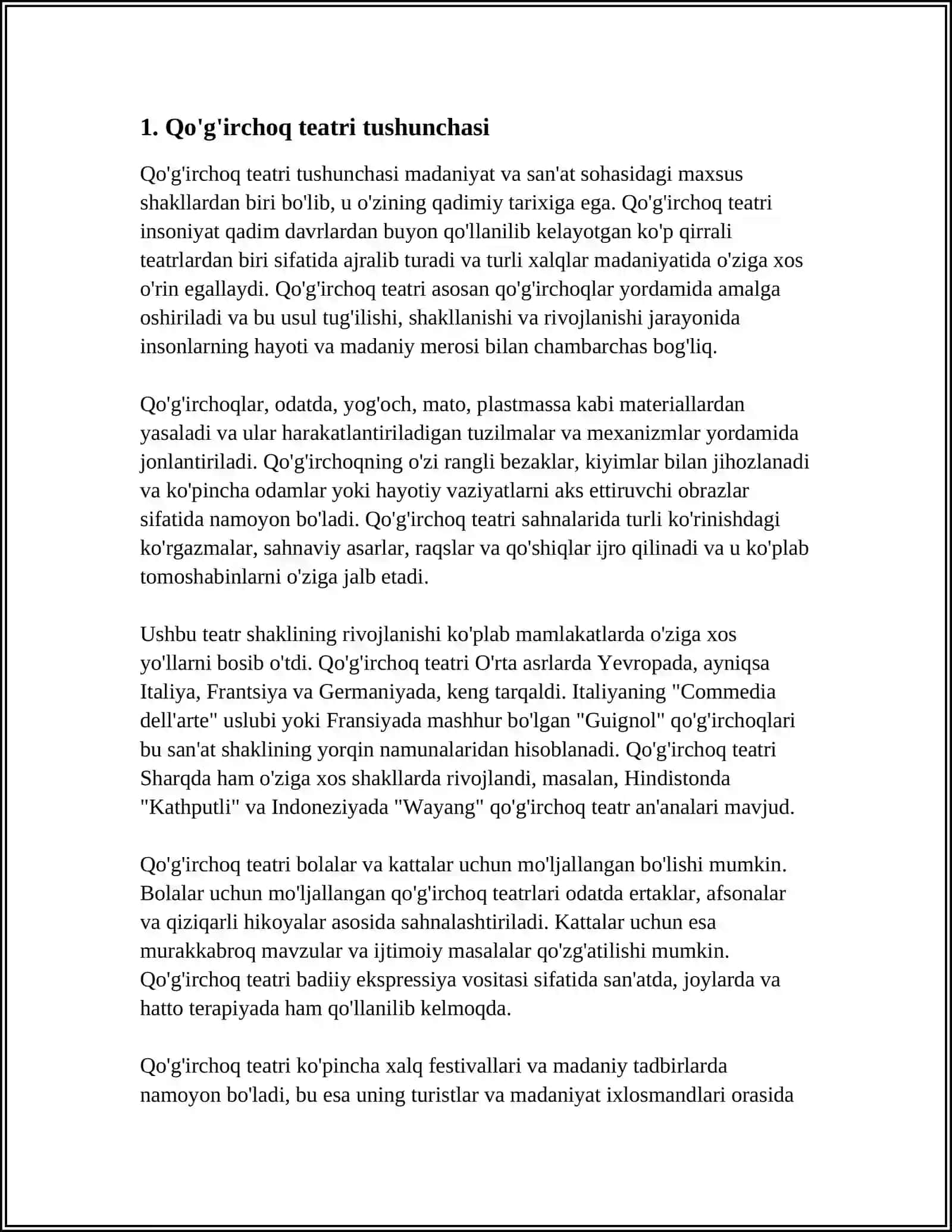 QOG'IRCHOQ TEATRINING PAYDO BO'LISHI TARIXIY ILDIZLARI VA TARBIYAVIY AHAMIYATI 3