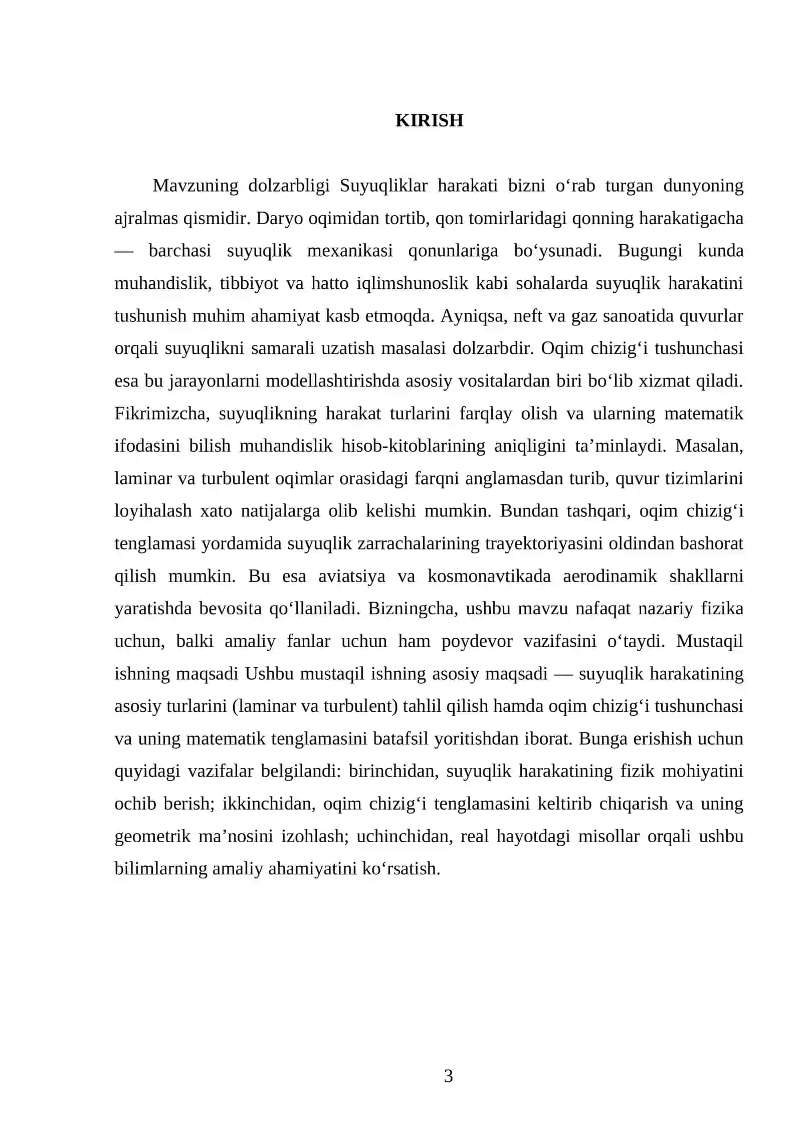 Suyuqlikning harakat turlari. Oqim chizig’i va uning tenglamasi 3