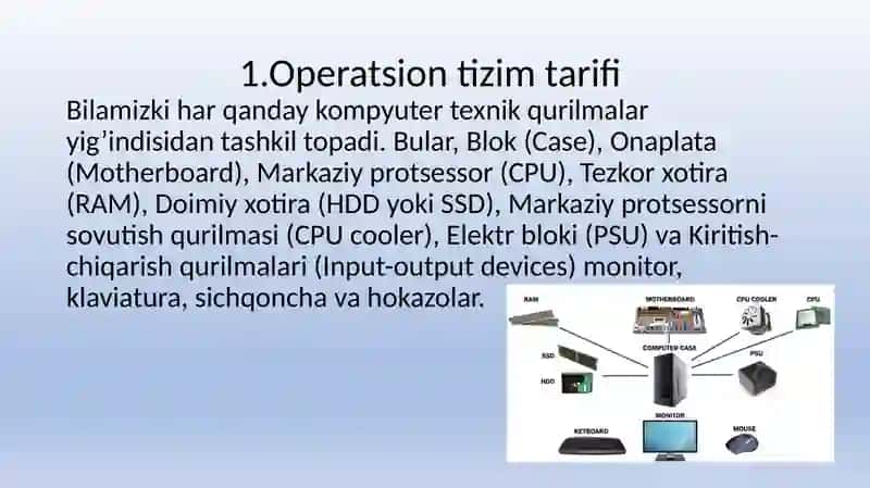 Operatsion tizim tarifi 3