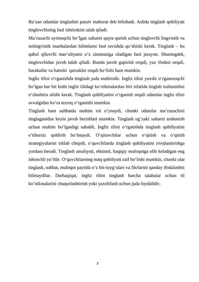 Tinglab tushunish qobilyatini asl materiallardan foydalanib o‘rgatish 3