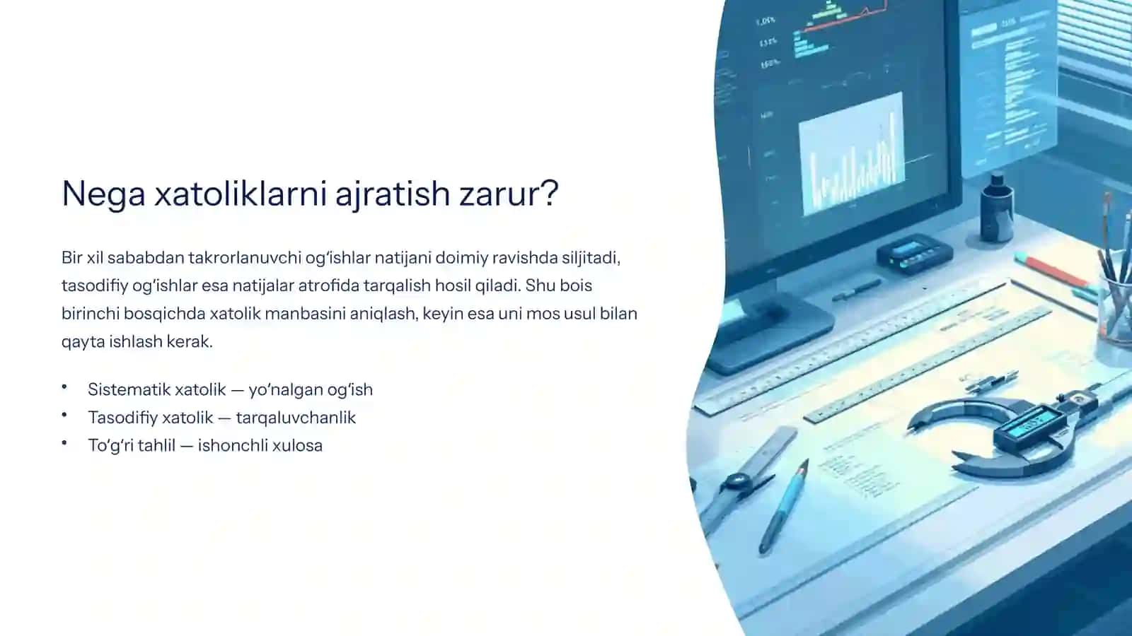 Sistematik va tasodifiy xatoliklarni qayta ishlash 3