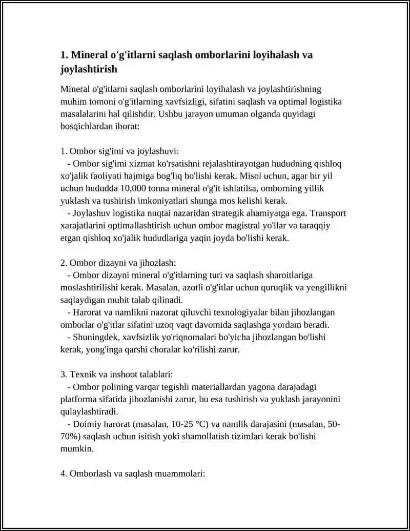 MINERAL OGITLAR EKOLOGIK XAVFSIZ SAQLASH VA TASHISH TEXNALOGIYASI 3