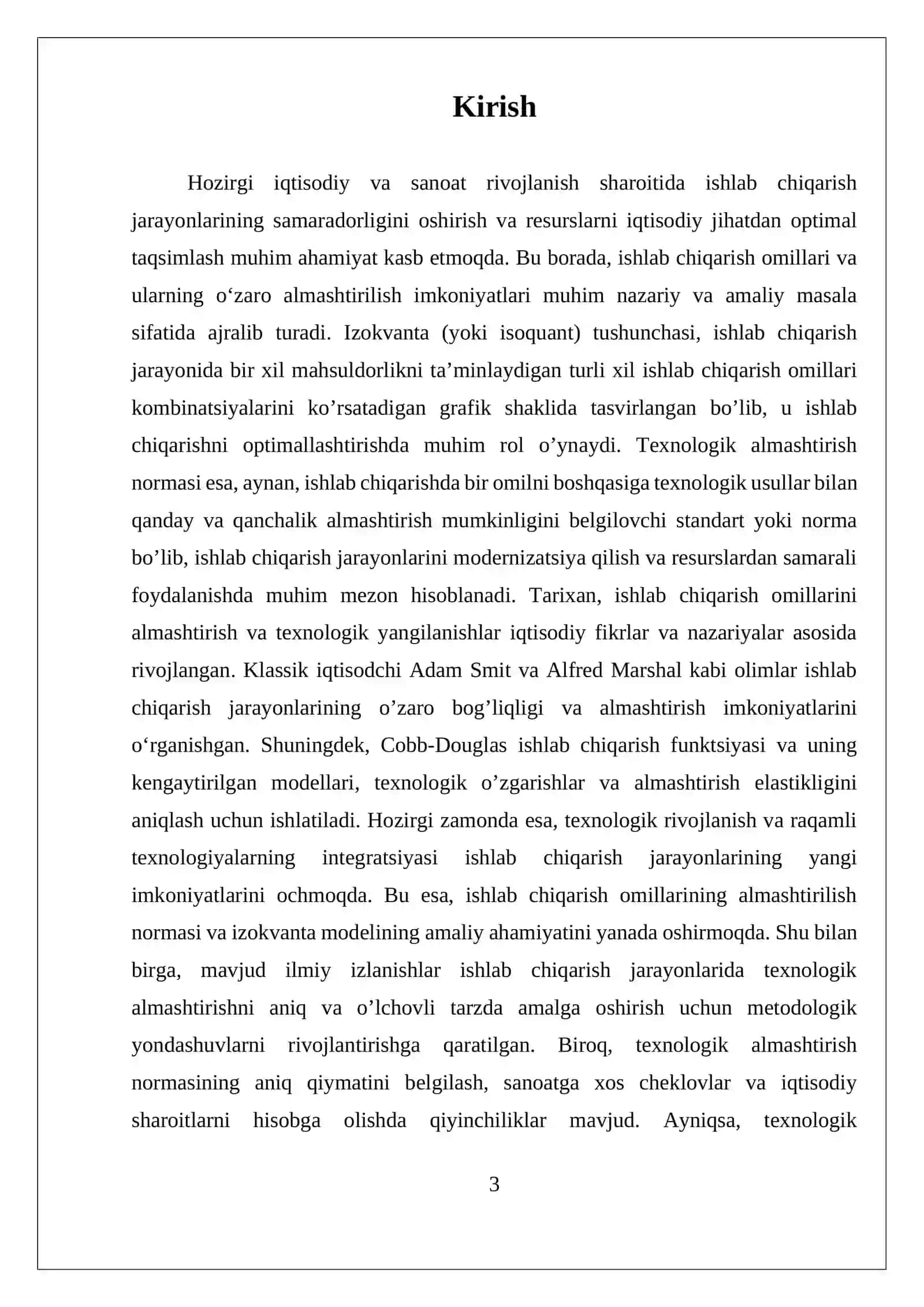 IZOKVANTA VA ISHLAB CHIQARISH OMILLARINI CHEKLI TEXNOLOGIK ALMASHTIRISH NORMASI 3