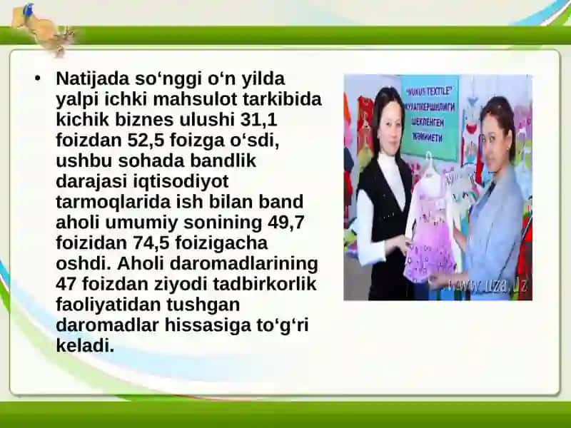 Kichik biznes va xususiy tadbirkorlik faoliyatining davlat tomonidan tartibga solinishi 3
