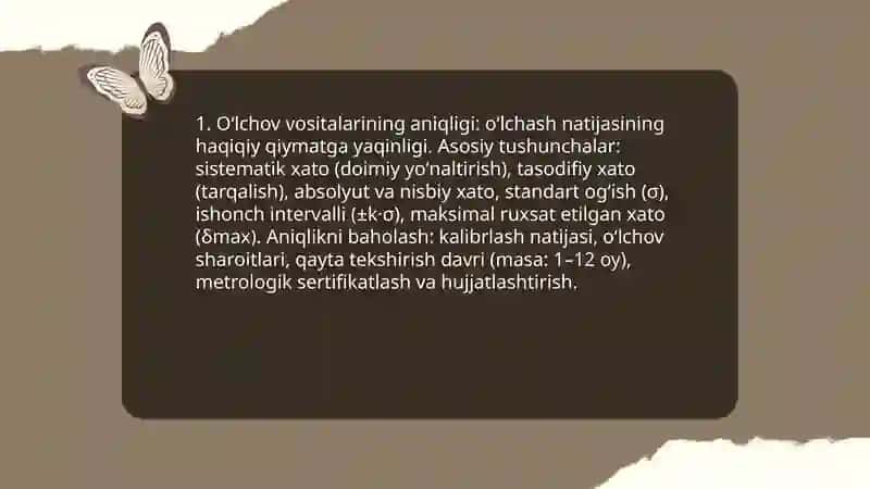 Oʻlchov vositalarning metrologik xususiyatlari 3