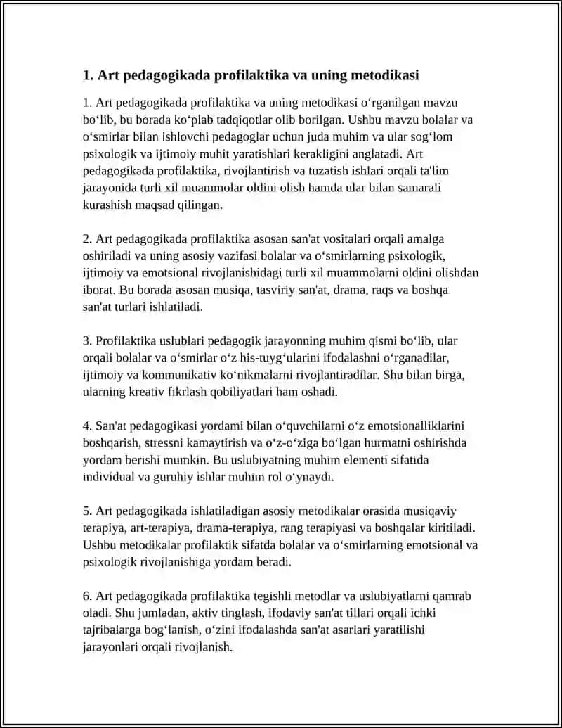 ART PEDAGOGIKANING ASOSIY USLUBIY TEXNIKALARI PROFILAKTIKA, RIVOJLANTIRISH VA TUZATISH ISHLARI 3