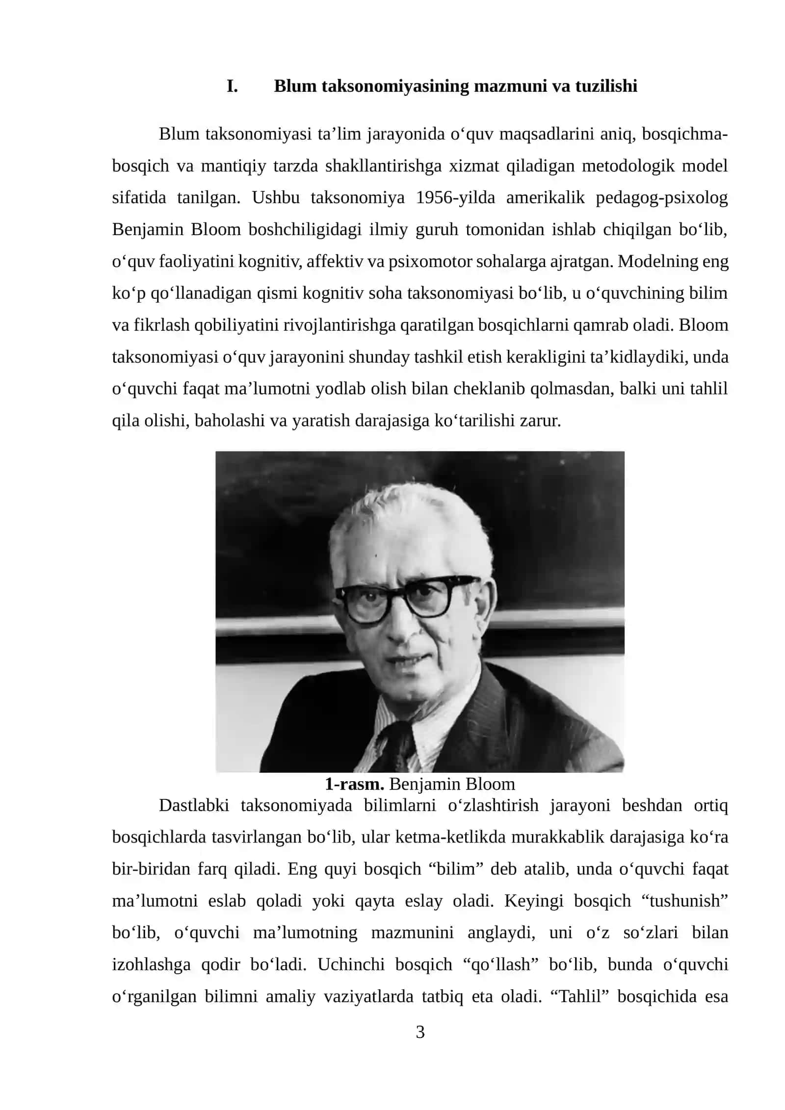 Blum taksonomiyasi asosida baholash va kompetensiyaga asoslangan yondashuvning asosiy tamoyillari 3
