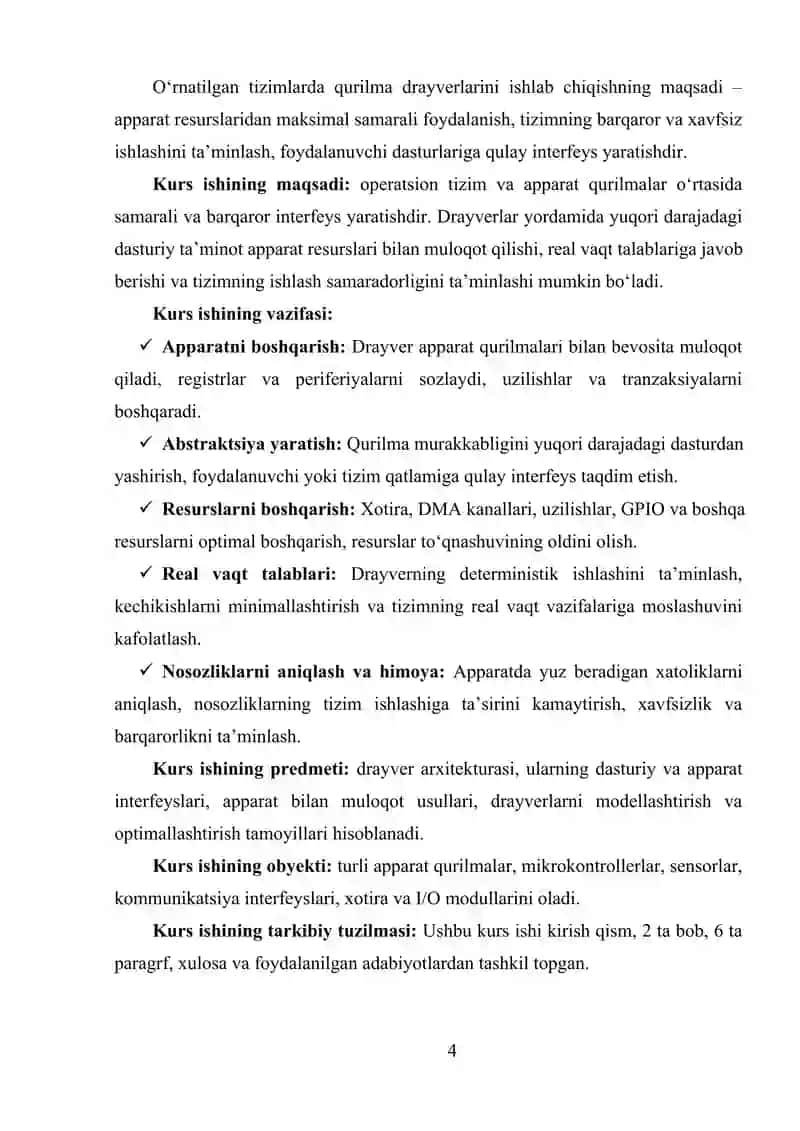 O‘RNATILGAN TIZIMLARDA QURILMA DRAYVERLARINI ISHLAB CHIQISH 3