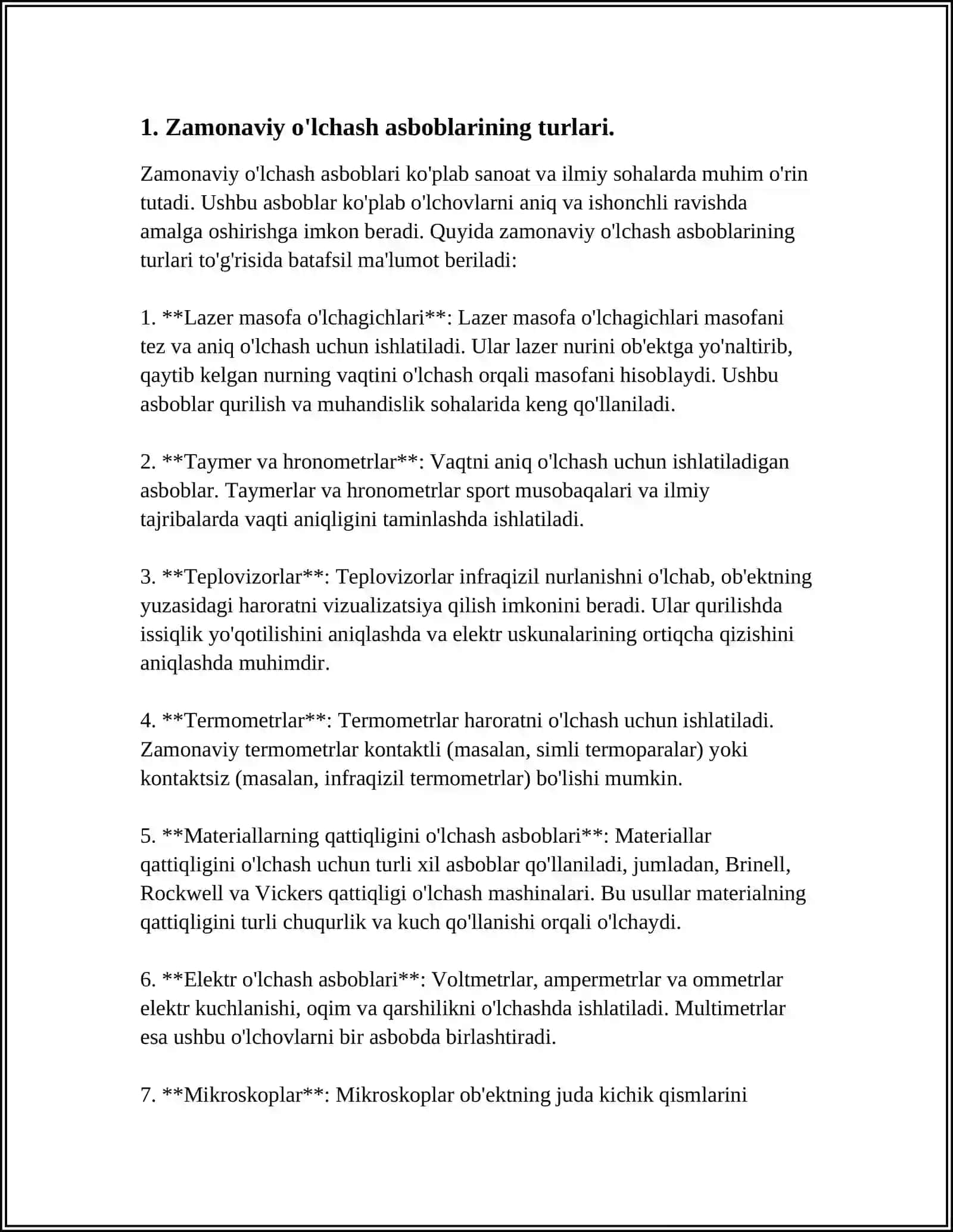 ZAMONAVIY OʻLCHASH ASBOBLARI VA ULARNING TAVSIFLARI 3