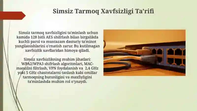 Simsiz Tarmoq Xavfsizligi Ta'minlash 3