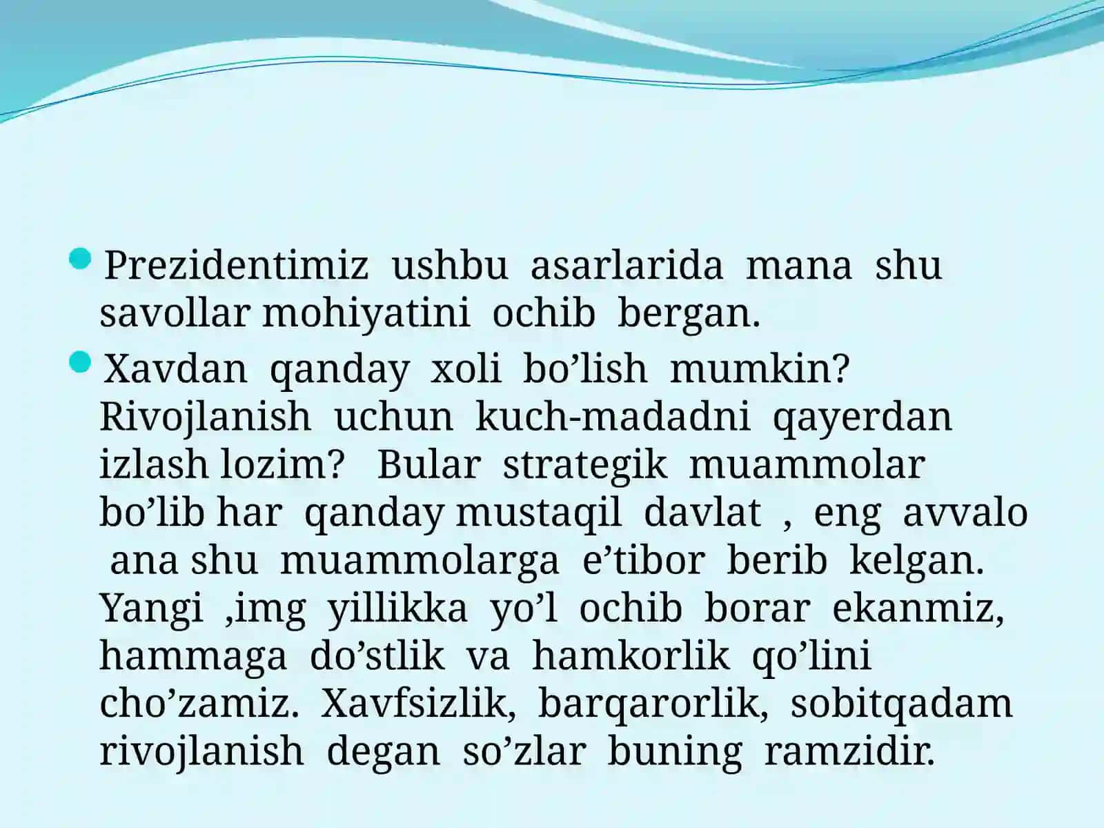 Xavfsizlik va barqarorlik shartlari va taqqiyot kafolatlari 3