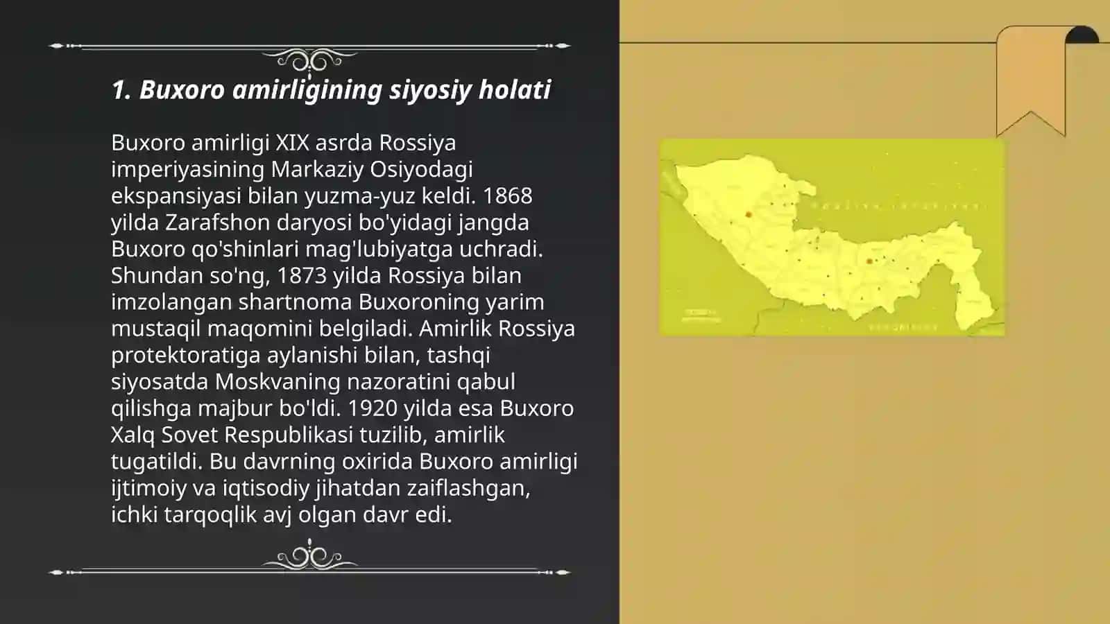 Buxoro amirligining Rossiya imperiyasi vassalligiga aylanishi 3