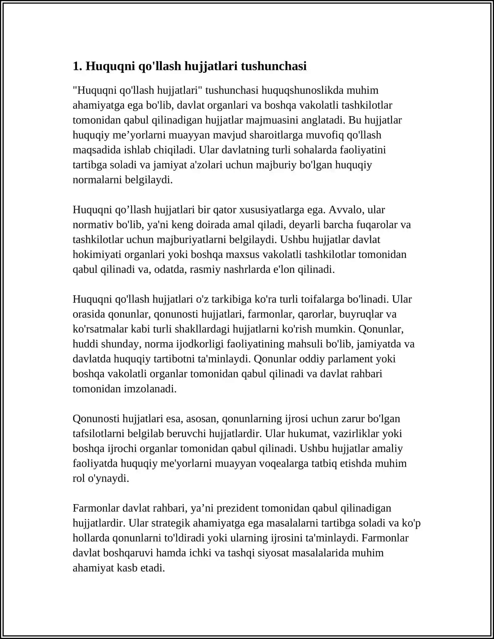 Huquqni qo'llash Hujjatlari Tushunchasi 3