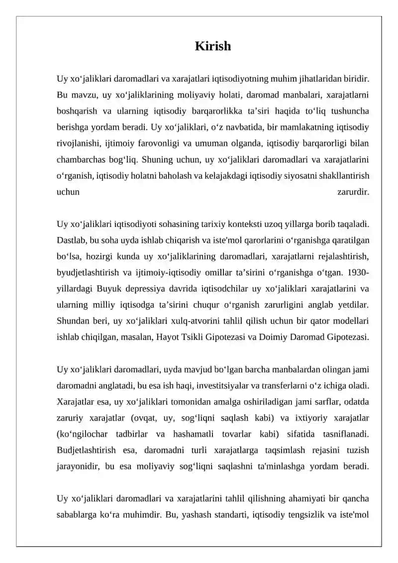 Uy xo‘jaliklari daromadlari va xarajatlari 3