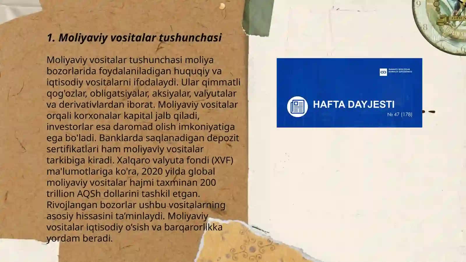 Moliya bozori instrumentlari va qimmatli qogozlar 3