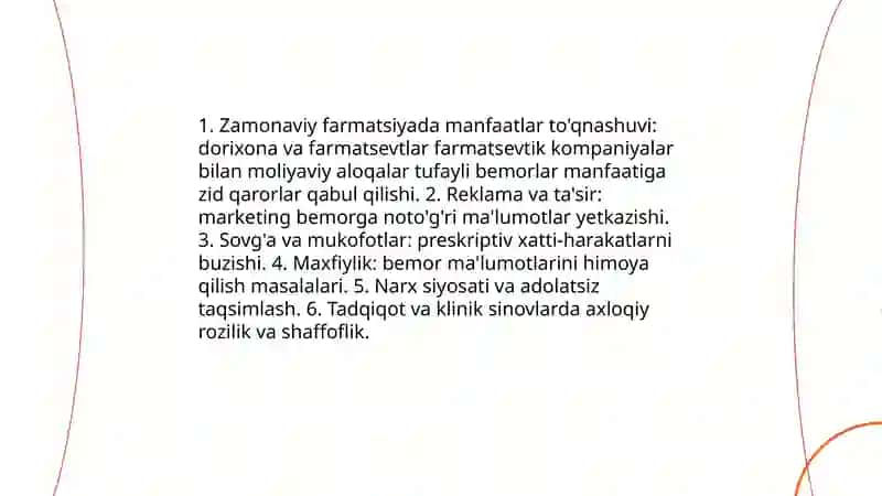 Zamonaviy farmatsiya sohasida axloqiy muammolar 3