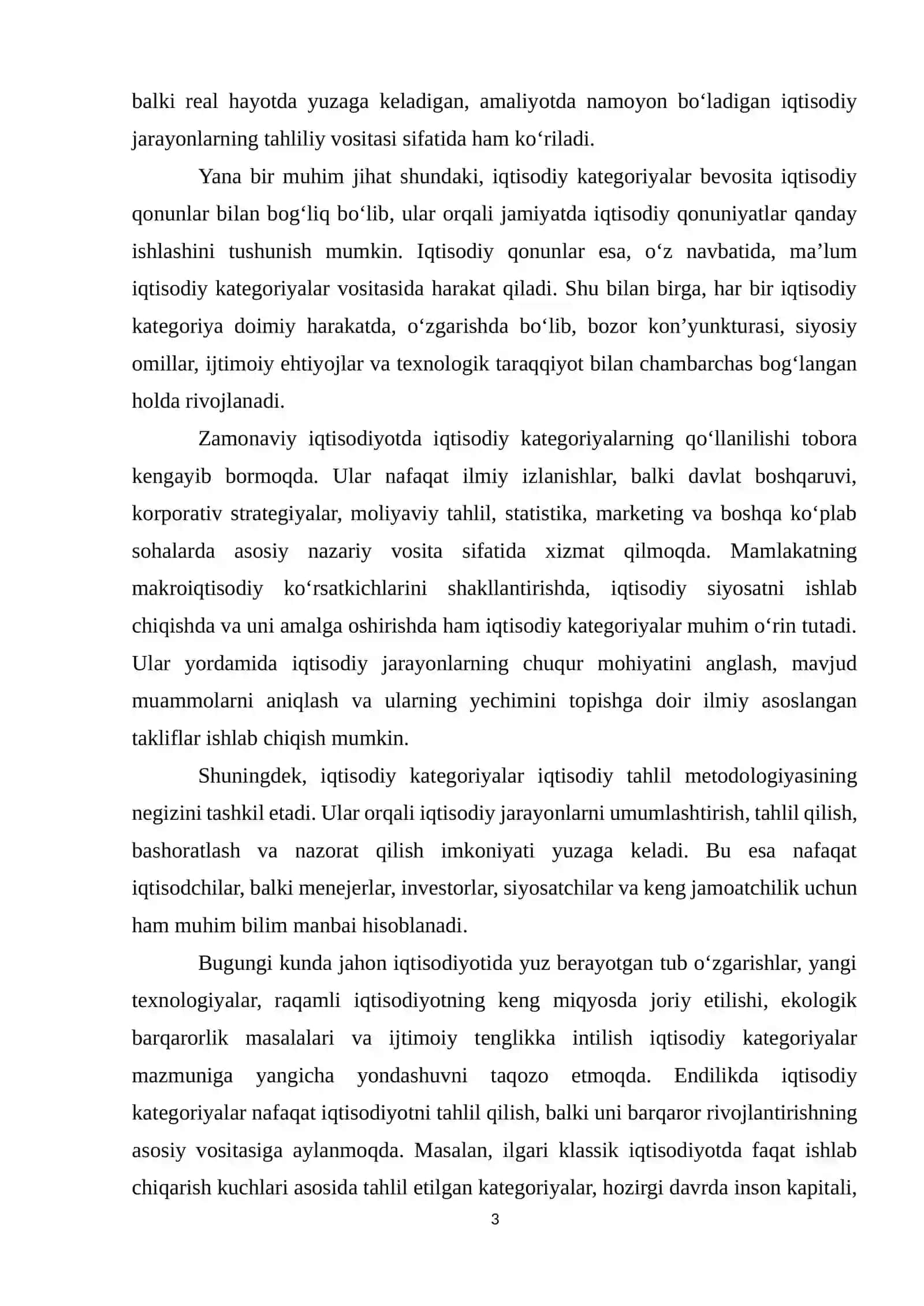 IQTISODIY KATEGORIYALAR, ULARNING TIZIMI VA QO‘LLANILISHI 3