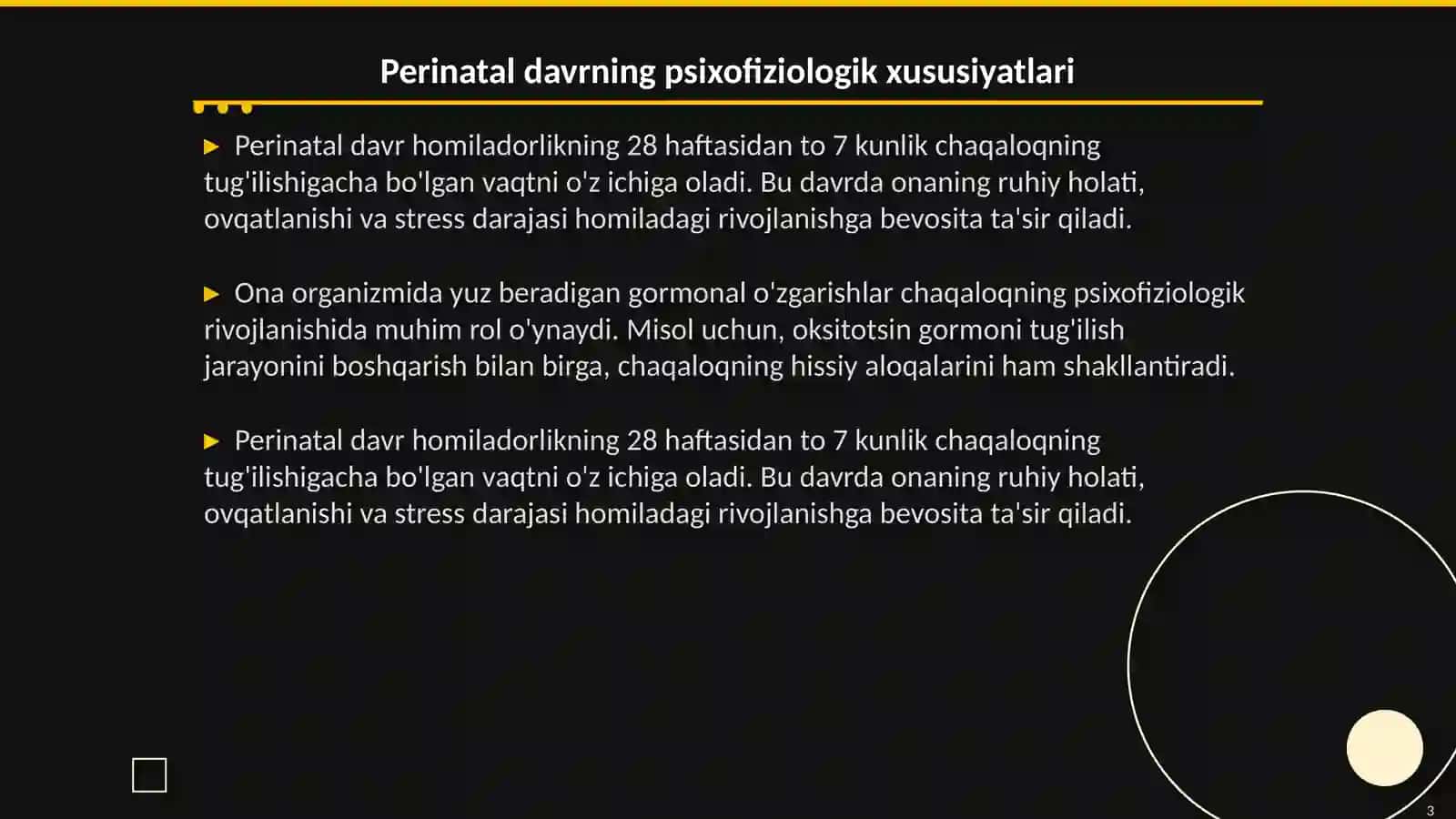 Perinatal va chaqaloqlik davrida psixofiziologik rivojlanish 3