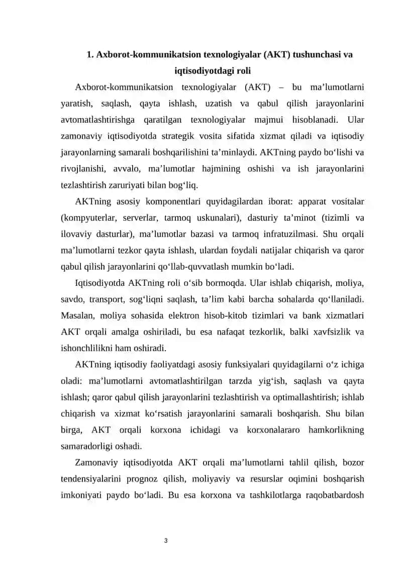 Iqtisodiyotda axborot-kommunikatsion texnologiyalar va tizimlar 3