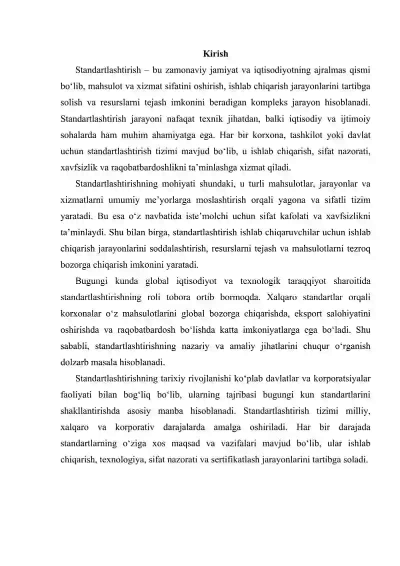 Standartlashtirishning maqsad va vazifalari, asosiy atamalar va tushunchalari 3